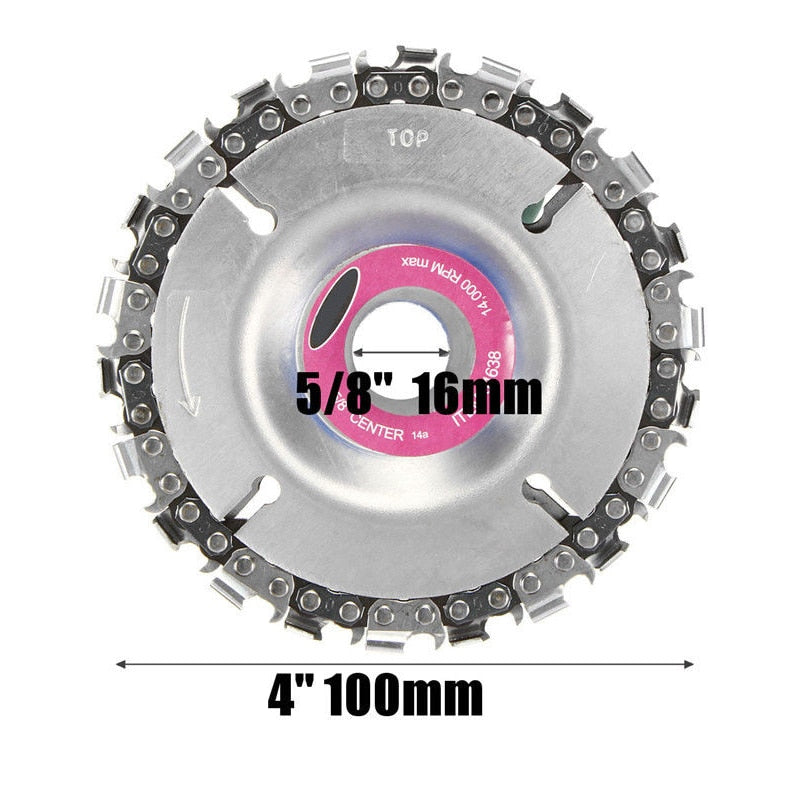 Wood Plastics 4 Inch 22 Tooth Grinder Disc Fine Chain Saw 4 Inch Angle Carving Culpting For 100/115 Angle Grinder