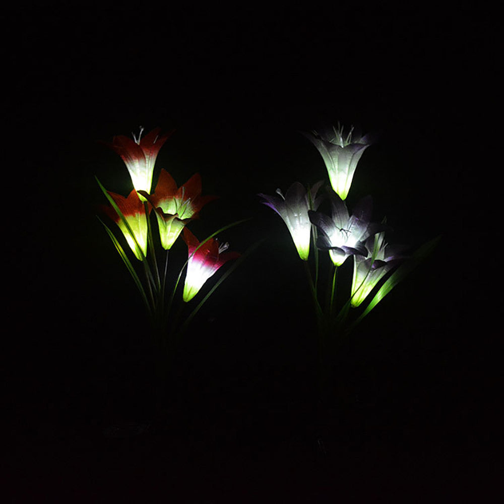 4 Heads Solar Lantern LED Decorative Outdoor Lawn Lamp 4 Flower Garden Lamp