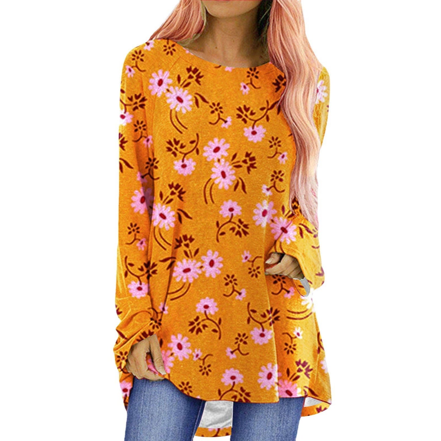 Halloween Theme Printed Long-sleeved T-shirt Women