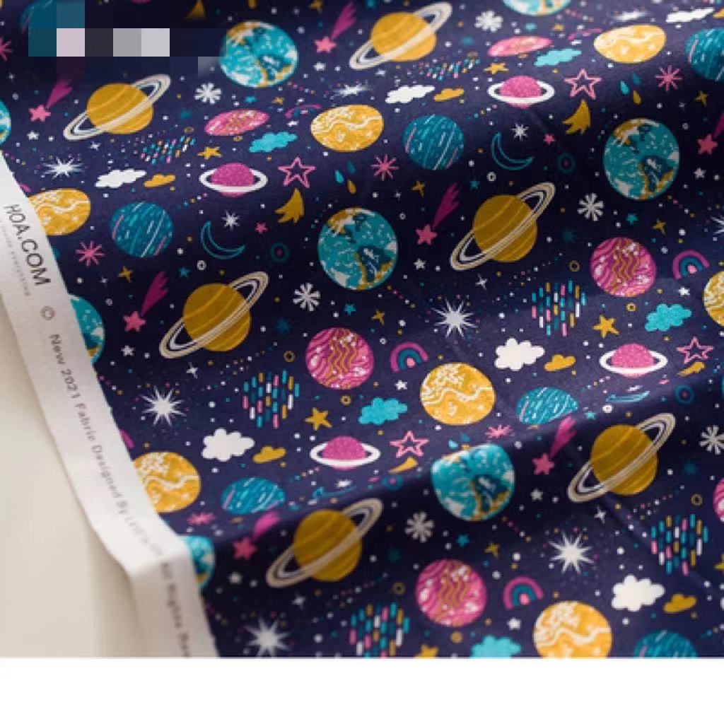 Digital Printed Patchwork Fabric Cotton Fabric Art Universe Starry Sky