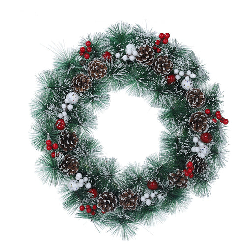 23 Inch Christmas Wreath For Front Door, Artificial Christmas Door Wreaths