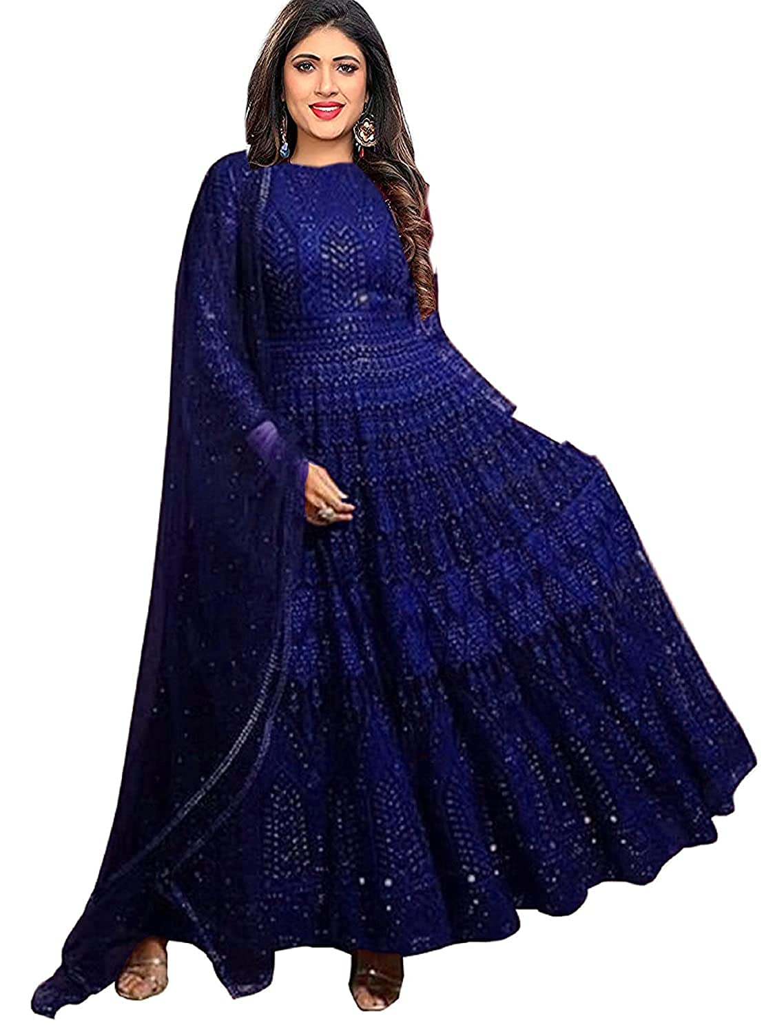 Women Georgette Semi Stitched Anarkali GowN