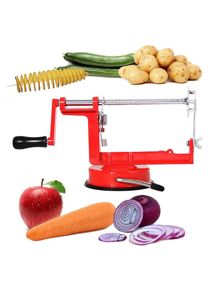 Household Hand-Cranked Potato Potato Tower Machine Manual Aluminum Alloy Stretch Potato Tower Machine Stainless Steel Rotary Slicer