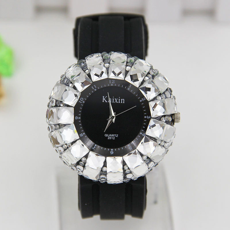 Trendy Gypsophila Big Dial Full Diamond Watch