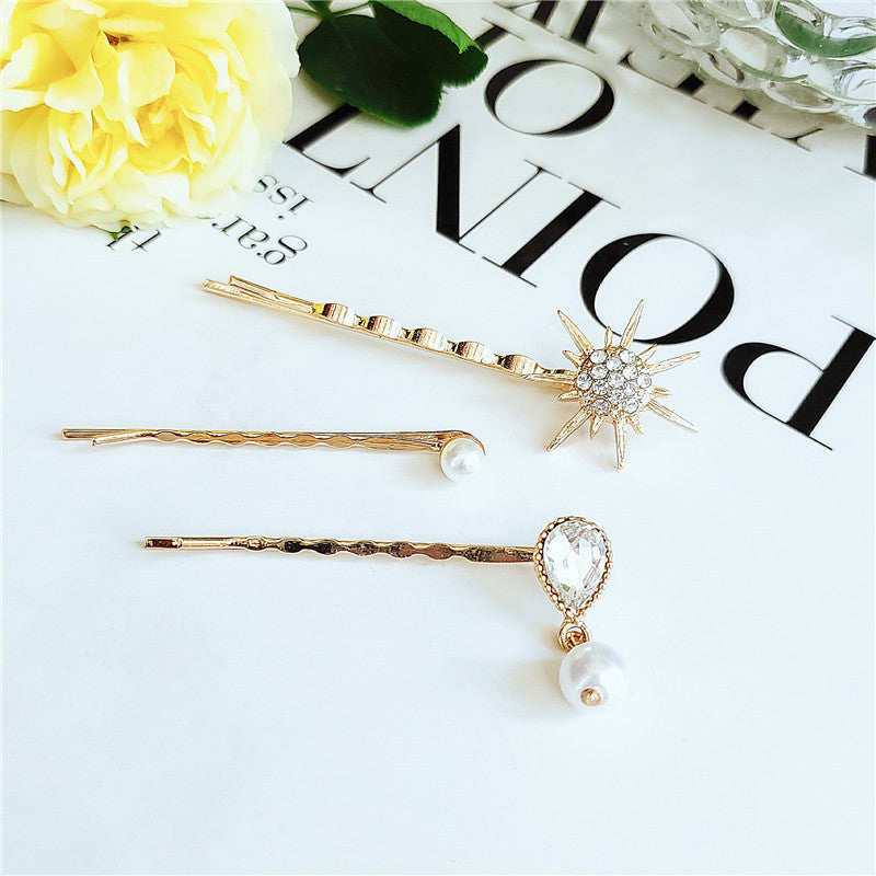 Three-piece hair clip combination