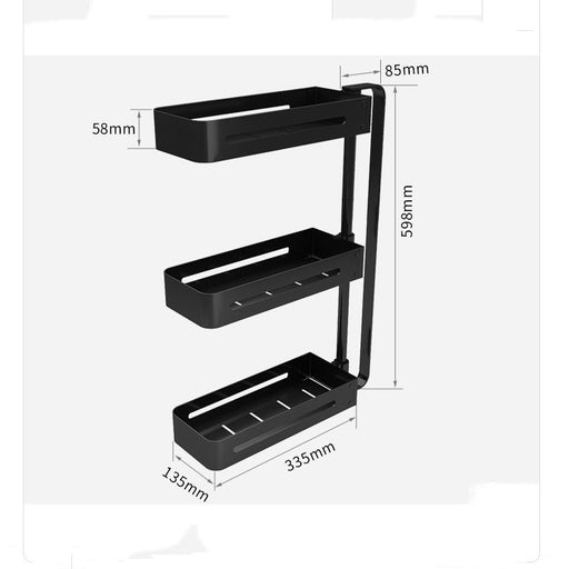 Scandinavian Bathroom Non-perforated Rotating Shelves