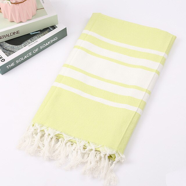 Turkish Bath Towels Cotton Fabric Tassel Big Beach Towel