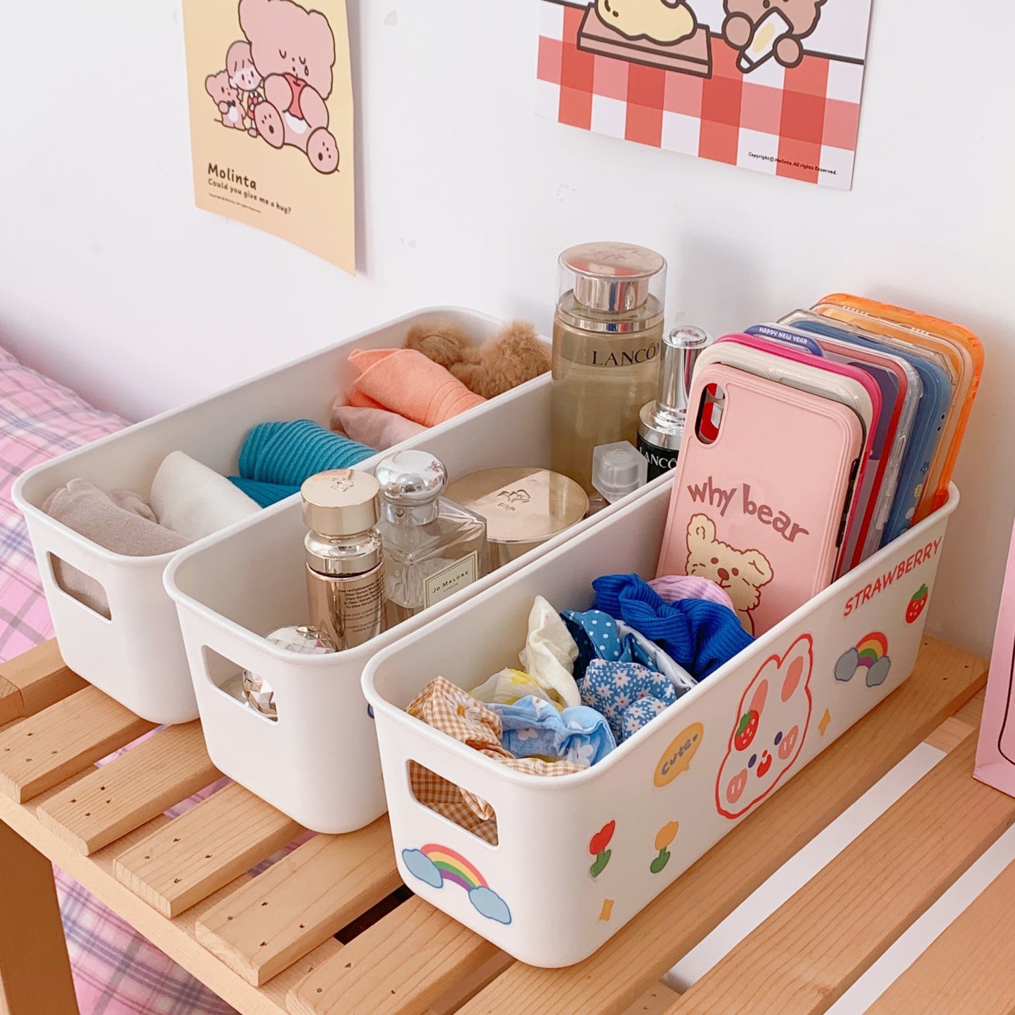 Sundries Storage Basket Cosmetics Snacks Desktop Phone Case Storage Box Home Bathroom Kitchen Organizer Box Storage Box