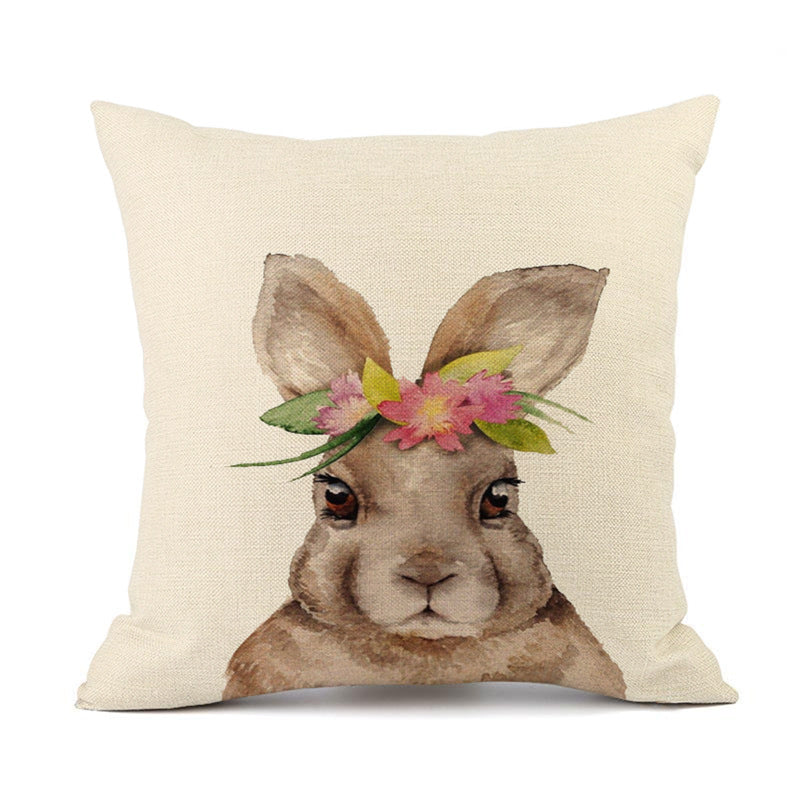 Easter Bunny Egg Cotton And Linen Cushion Case