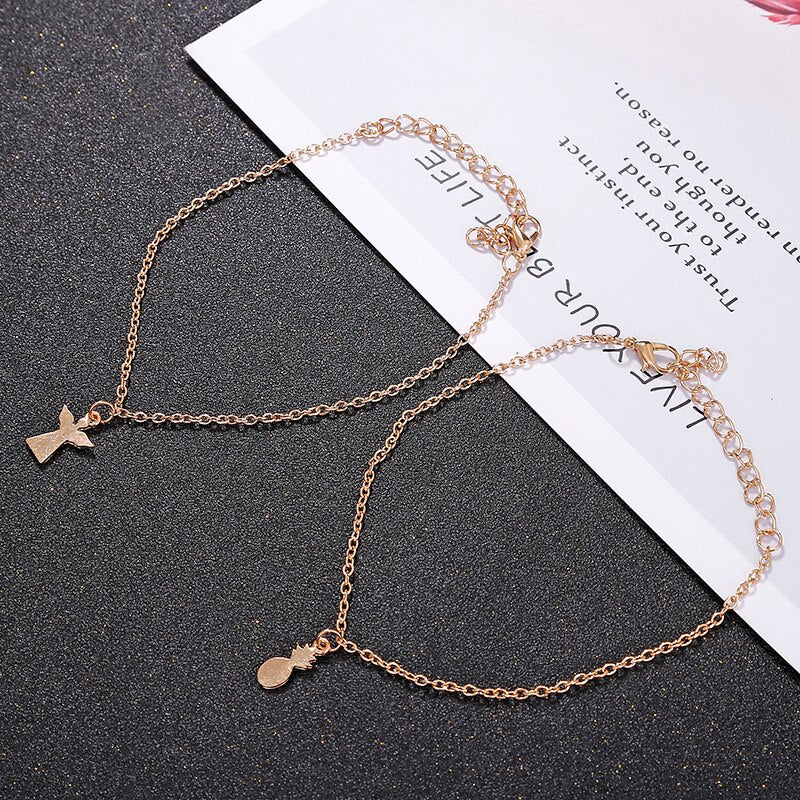 Foot Chain Alloy Angel Pineapple Pendant Combination Accessories