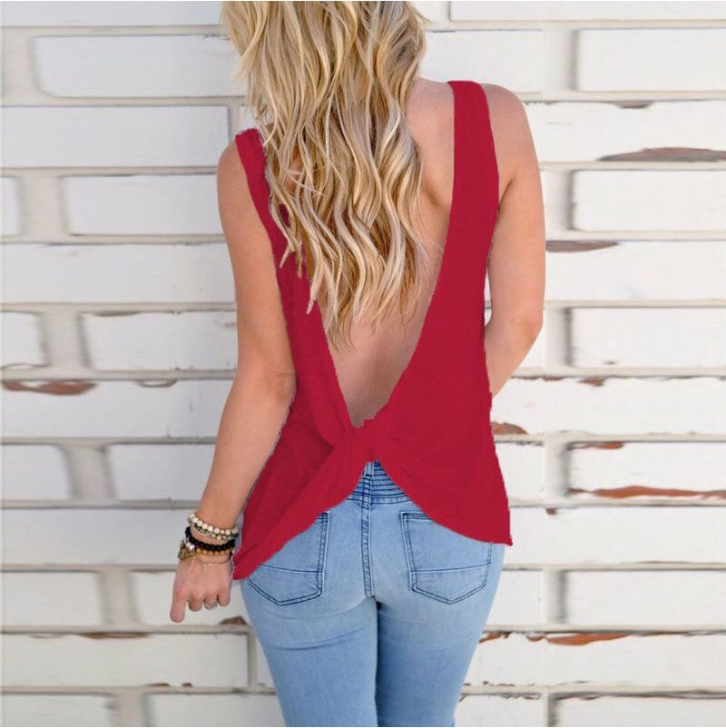 Cross Sleeveless Tank Top T-shirt Top