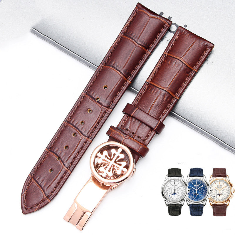 Watch strap with pattern butterfly buckle