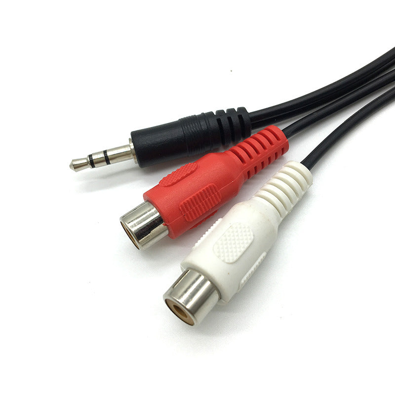 3.5MM one in two 2RCA female audio cable