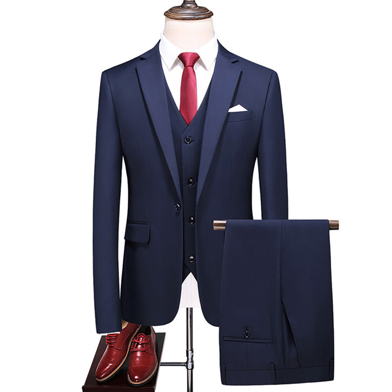 Three-piece suit solid color