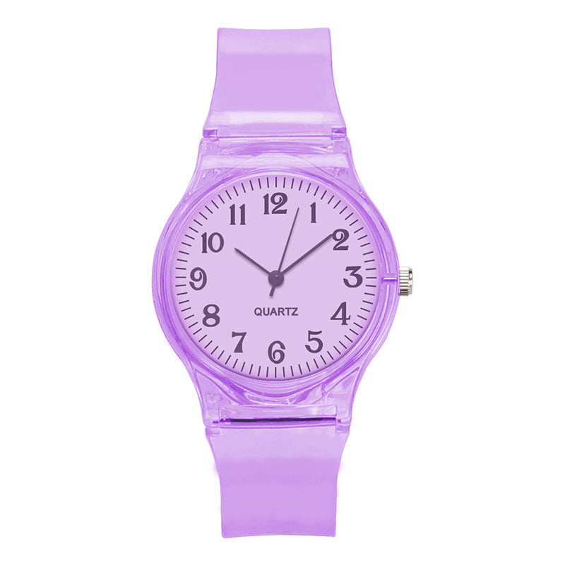 The New Transparent Color Plastic Strap Dial Fashion Trend Watch