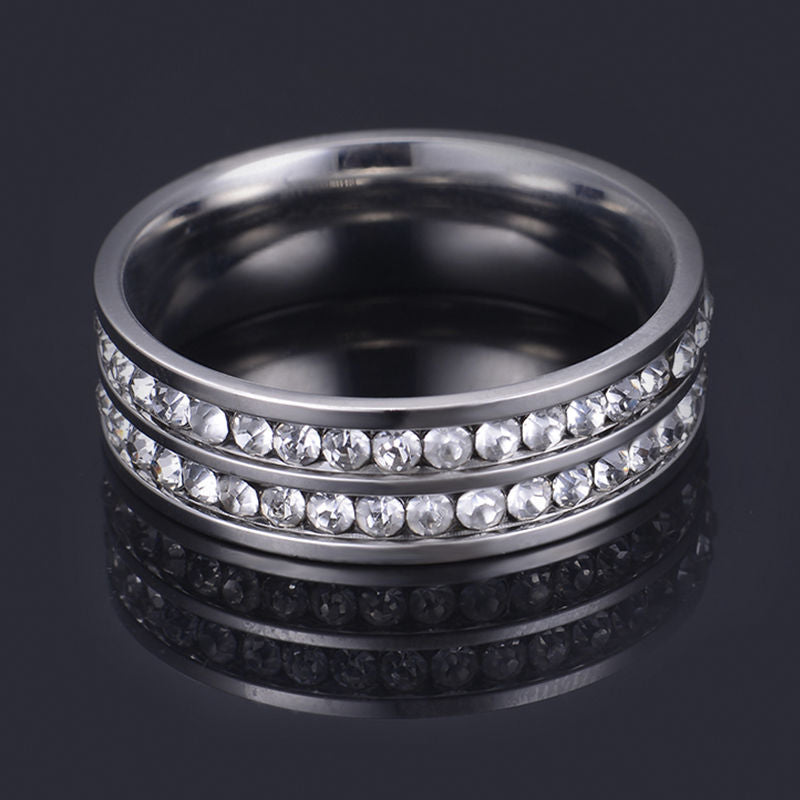 Pure Fine 316L Stainless Steel With Groove Men Ring Black