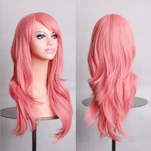 Long scroll anime cosplay color Europe and America wig