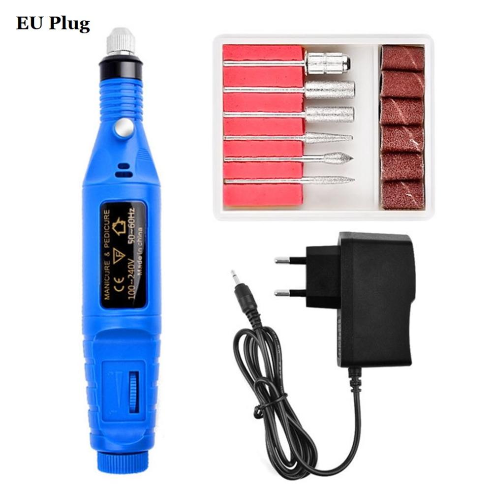 Electric Nail Drill Machine Kit Nail Gel Remove Machine Nail Art Tools Kit Pen Pedicure Nail File Sanding Bands