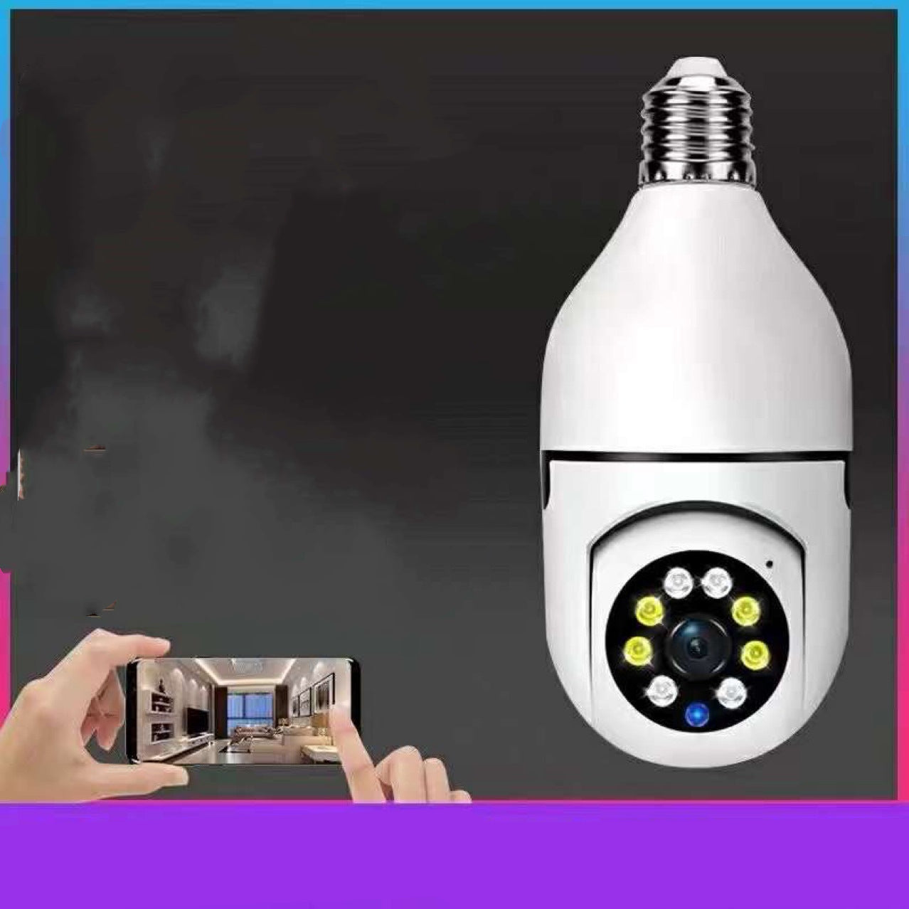 Bulb Type Long Range Wireless Home Camera Without Dead Angle