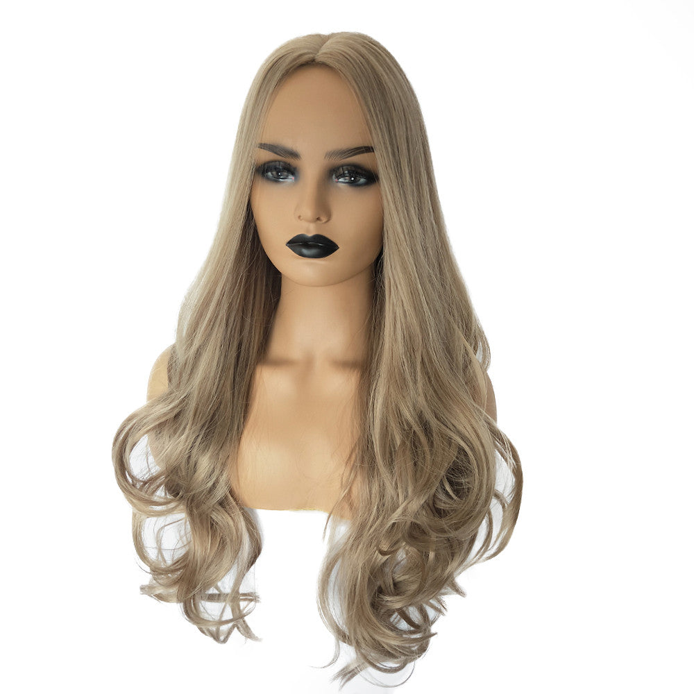 Fashion Wavy Light Brown Long Curly Wig For Woman Wig Artificial Hair Wigs