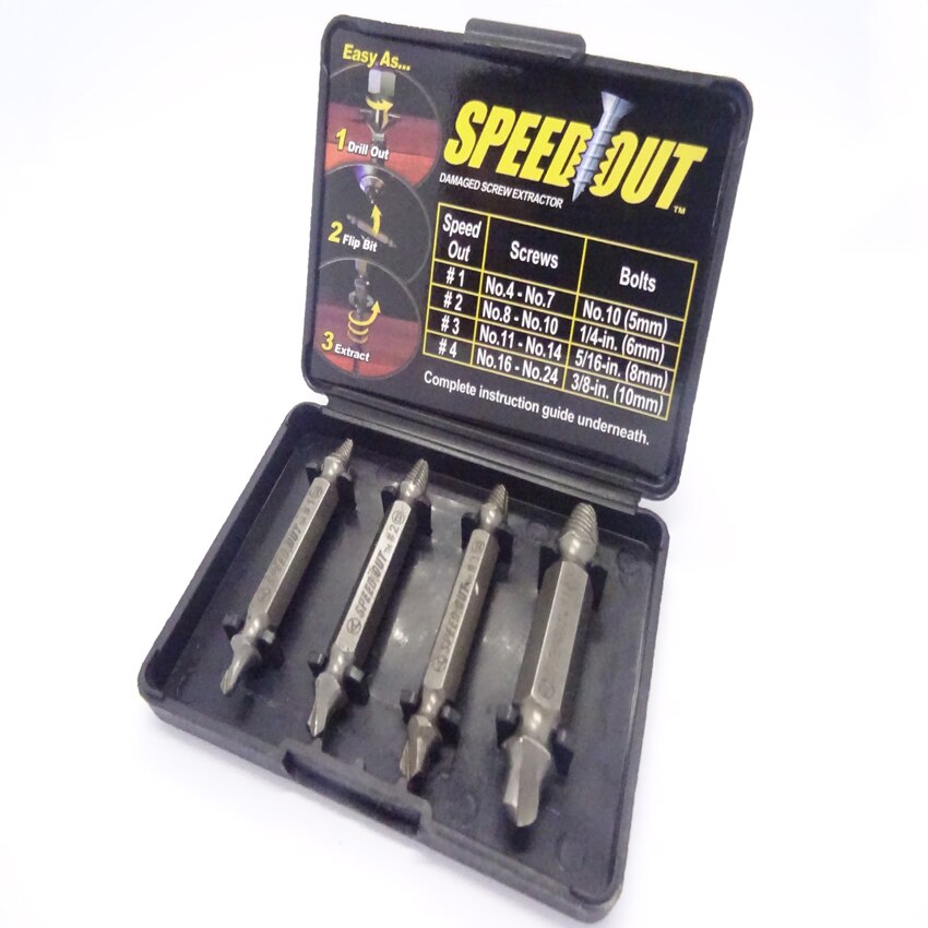 4pc/set Speed Out Core Drill bit Damaged Screw Extractor Remover Drill For Removing Any stripped screw (phillips, Flat, Hex)