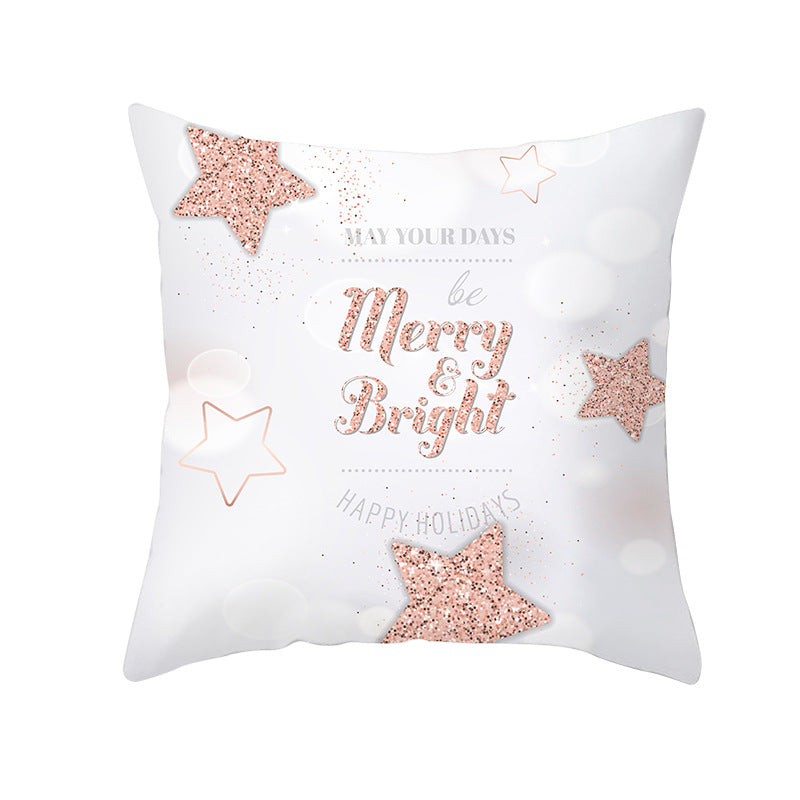 Fashion Peach Skin Velvet Snowflake Cushion Cover