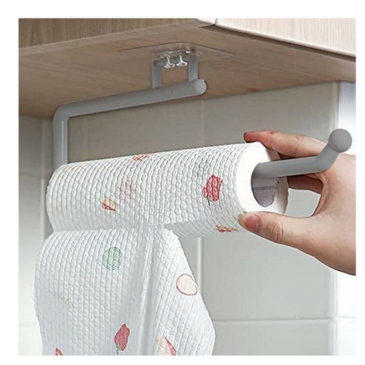 Wall Mount Paper Towel Holder Self Adhesive Stick Under Cabinet Kitchen Bathroom