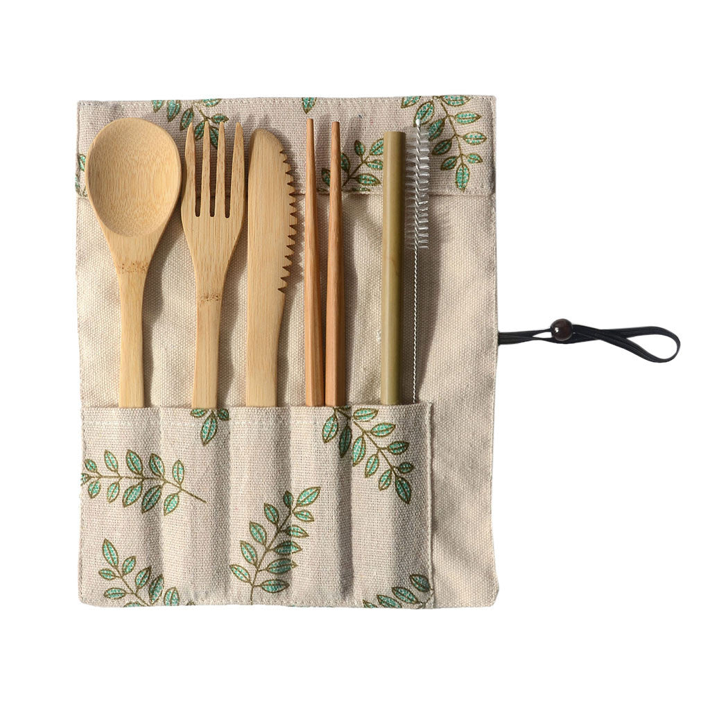 Portable Bamboo Tableware 6-Piece Set