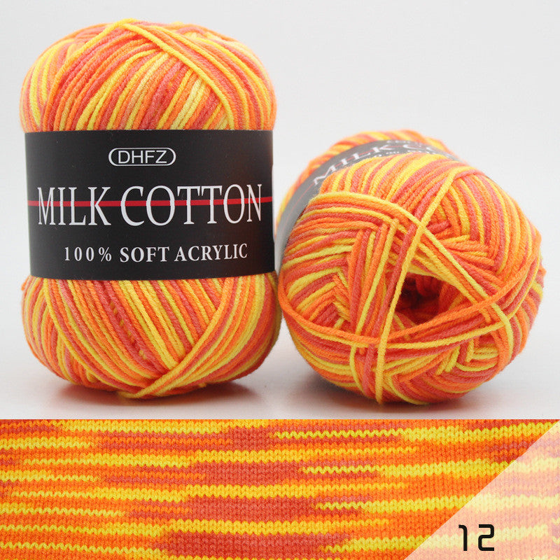 3-ply dyed milk cotton wool