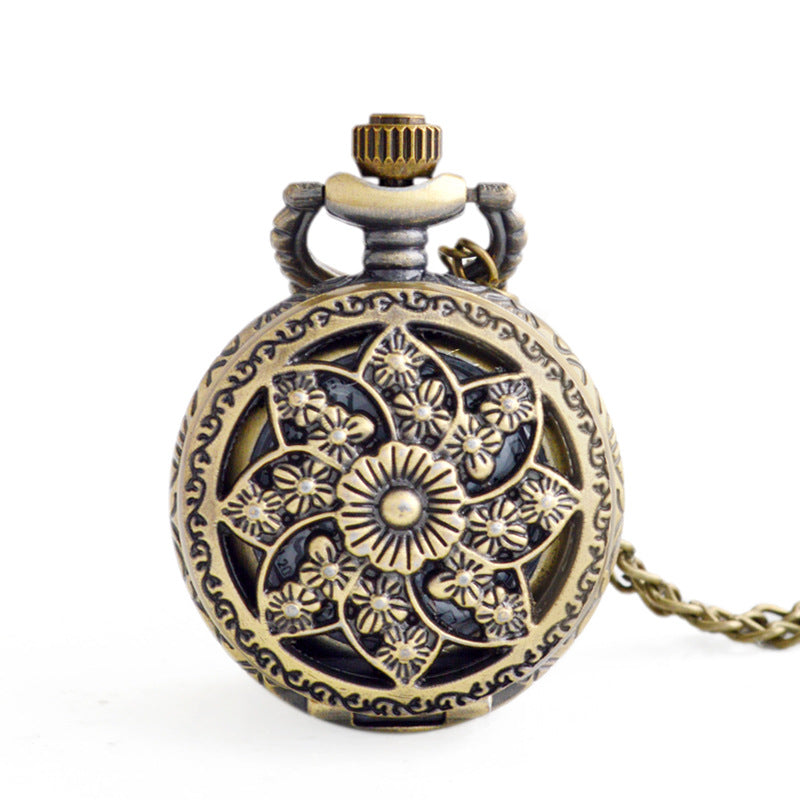 Universal Petal Hollow Out Small Pocket Watch Boshiya Small Chaining Watch