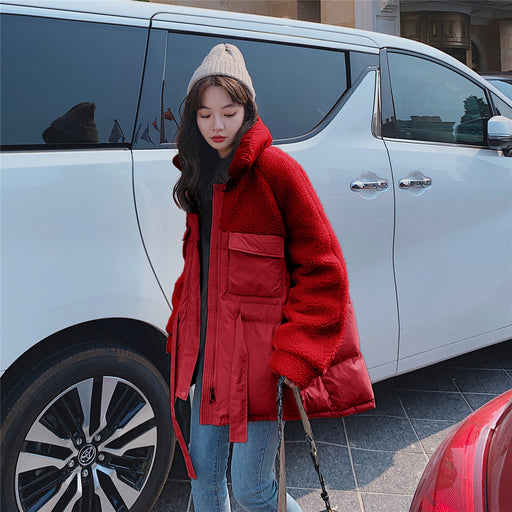 Real shot 2021 autumn and winter New lamb fur coat women's Korean style loose short short fur and fur