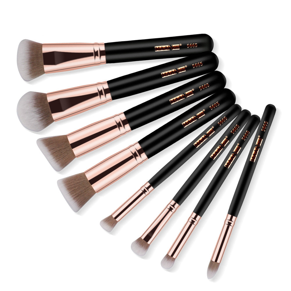 8PCS Professional Foundation Eye Shadow Eyebrow Blush Makeup Brushes Set+Bag