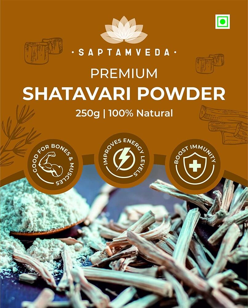 SAPTAMVEDA Organic Shatavari Powder, 250 Gm Reduce Symptoms Of Menopause, Boost Immune System, Hormone Balancing, Antiviral ,ayurvedic, Trending Indian Product