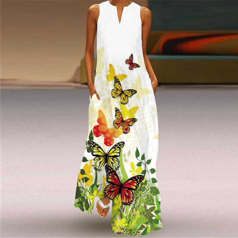 Women's Sleeveless Printed Dress Summer Fashion Clothes