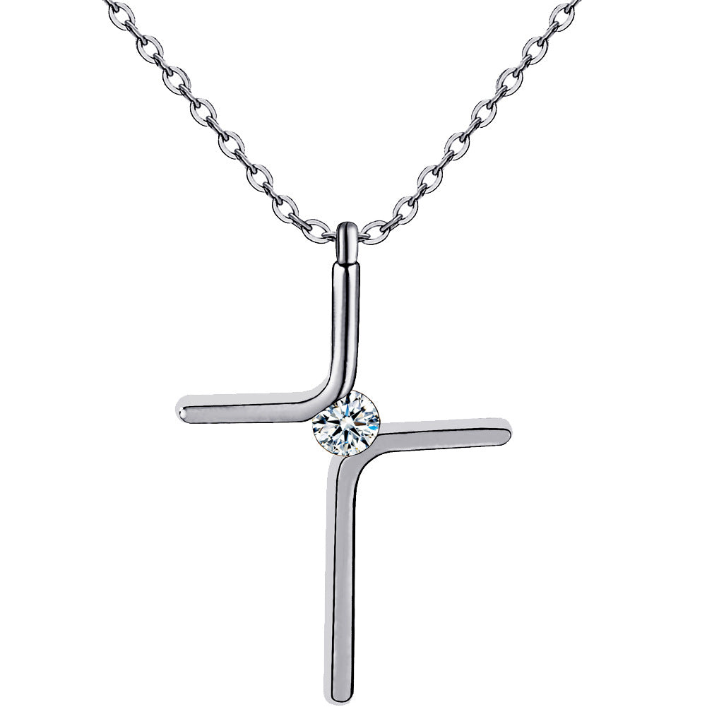 Cross Pendant New Simple Necklace Titanium Steel Plating