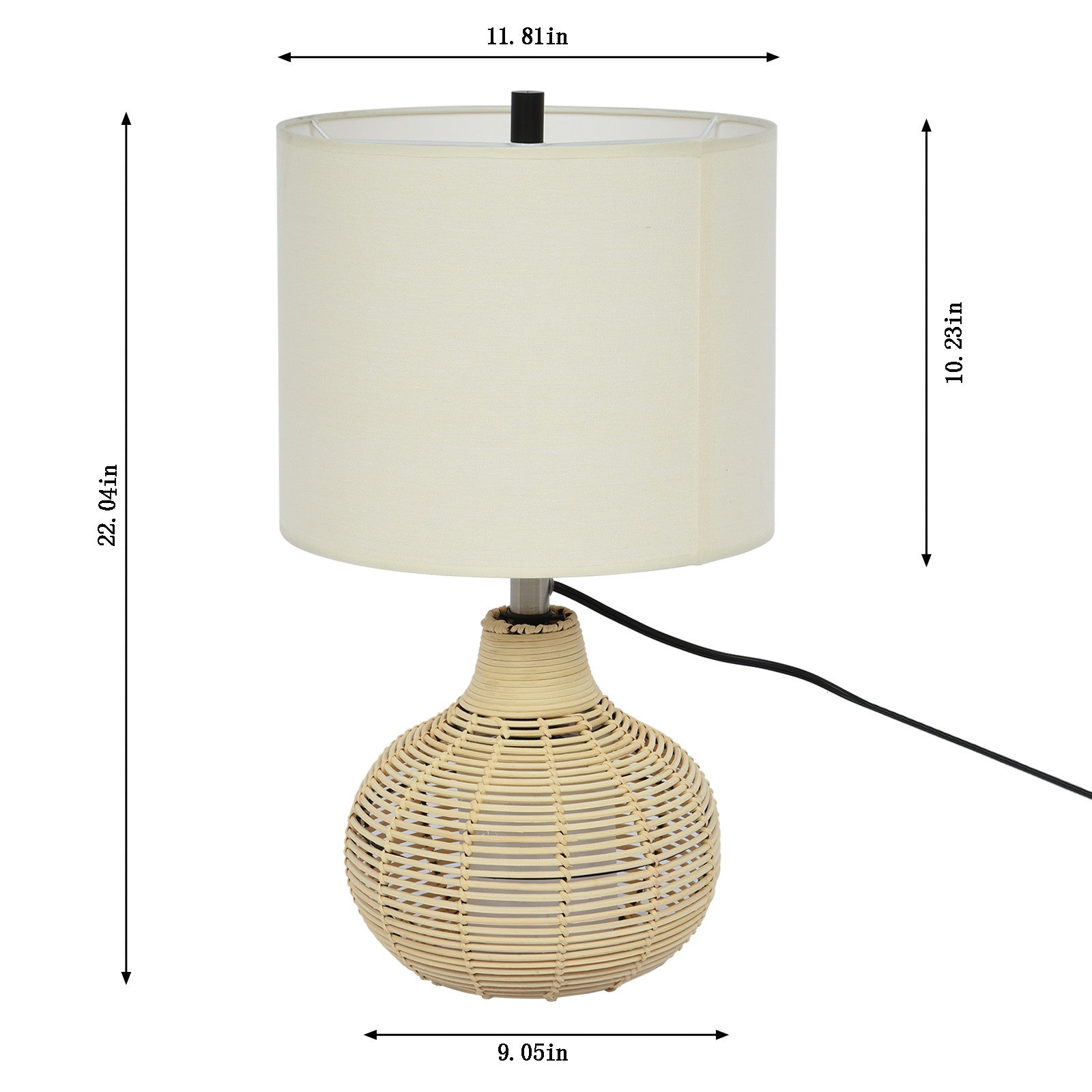 European Style Rattan+Linen+Hardware Woven Desk Lamp Mini Desk Lamp