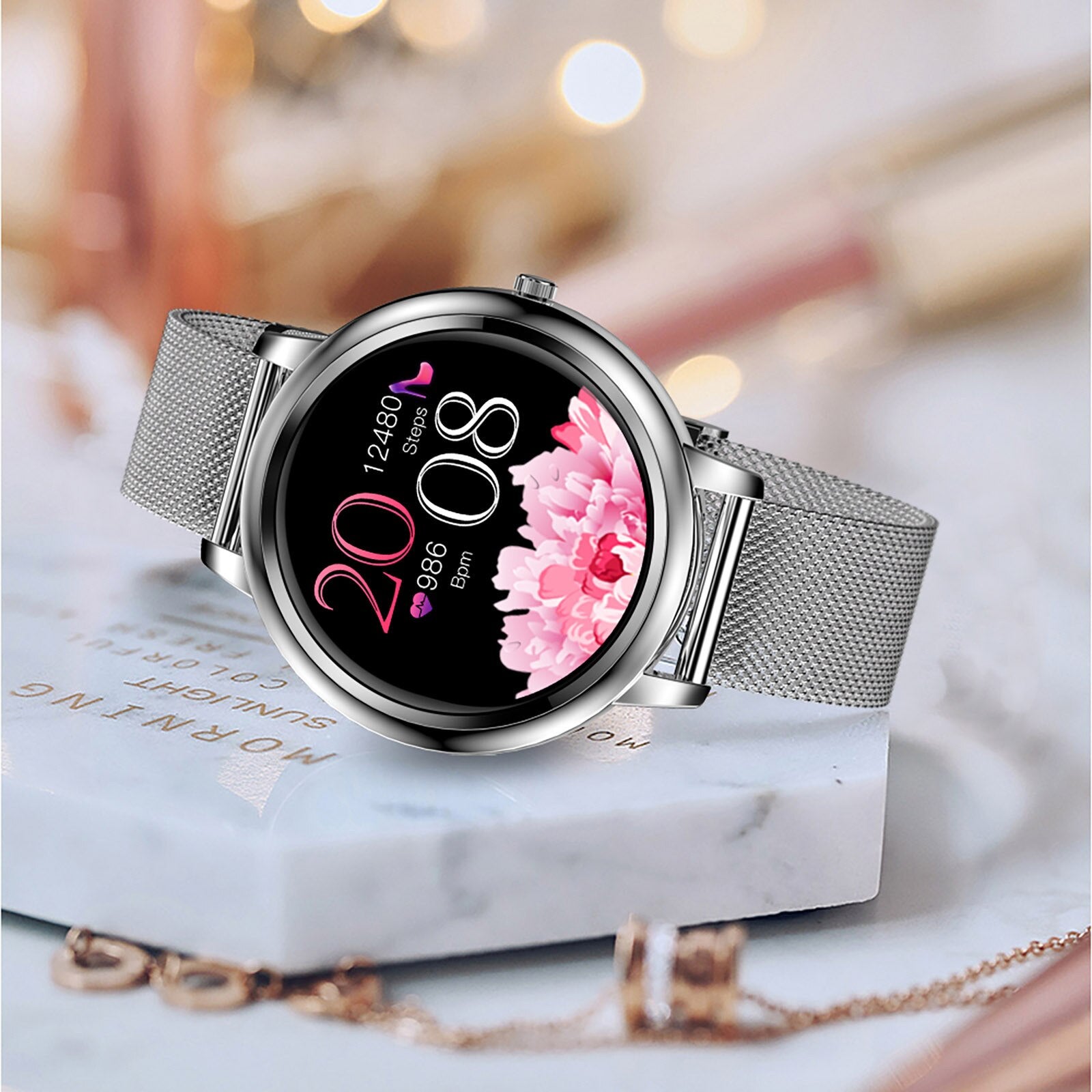 New MK20 Smart Watch Full Touch Screen 39mm Diameter Women Smartwatch For Women And Girls Compatible With Android And Ios