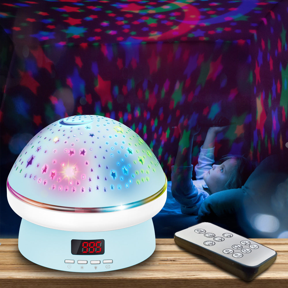 New Remote Control Mushroom Star Projection Lamp Rotary Projection Night Lamp Bedroom Lamp