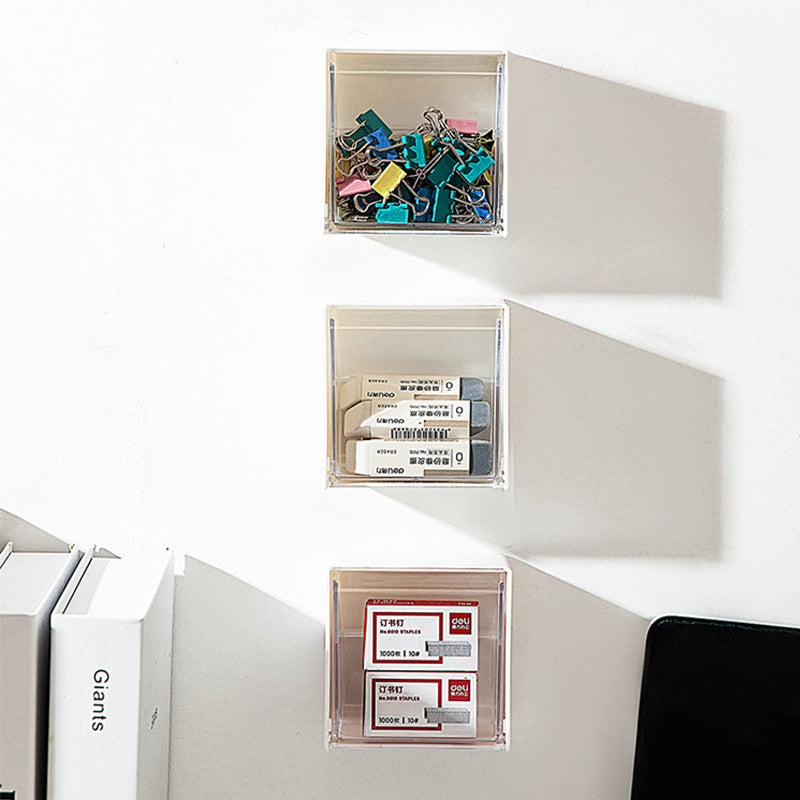 Flip Wall-Mounted Storage Box Home Punch-Free Storage Box Cosmetic Cotton Swab Stick Head Rope Lipstick Storage Box