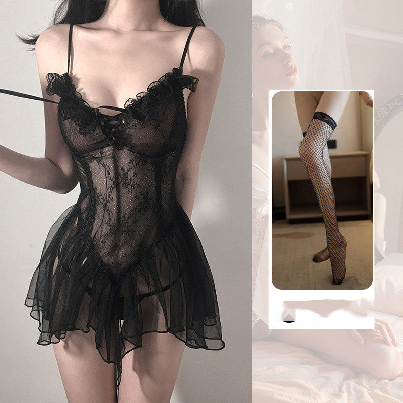 Small Chest Transparent Pure Desire Clothes Tease Bed Passion Suit