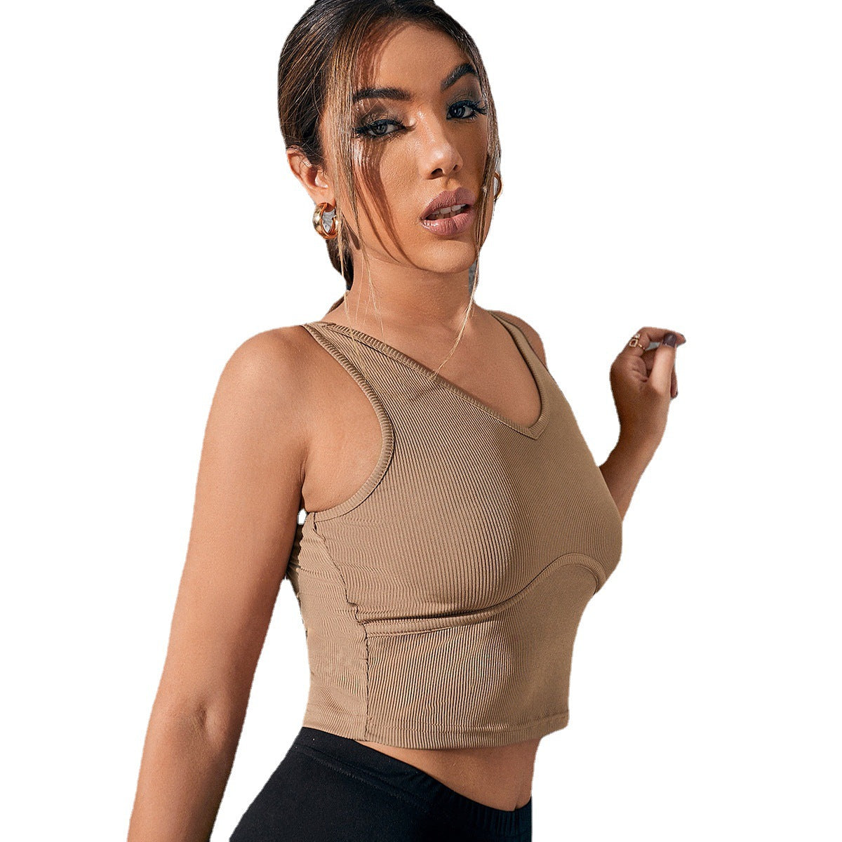 Tube Top V-Neck Camisole Cropped Crop Top