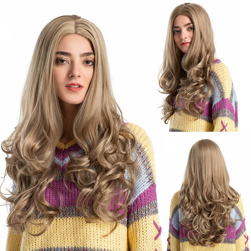 Fashion Wavy Light Brown Long Curly Wig For Woman Wig Artificial Hair Wigs
