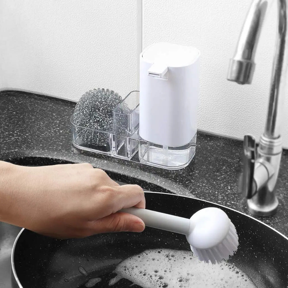 Kitchen Sink Countertop Organizer Multifunctional Cleaning Utensils-Dish Soap Dispenser Sponge Holder For Sink