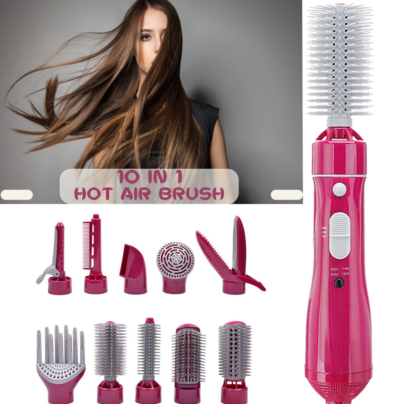 7 in 1Multi-functional Hot Air Comb Dry  Care One Step Hair Dryer Salon Collection Hair Straight Curler Two Use