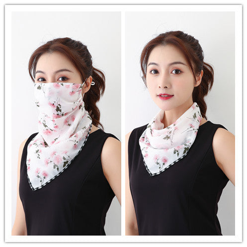 Summer Thin Hanging Ear Multifunctional Gauze Scarf