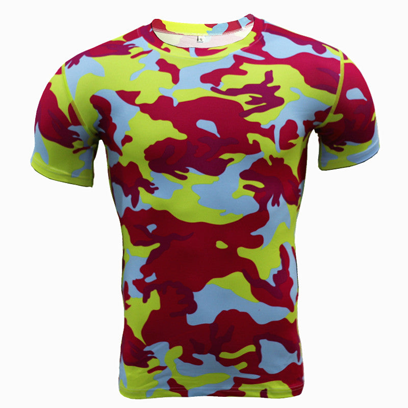 Running Shirt Camouflage T-shirt Fitness Leggings Quick-drying Camouflage