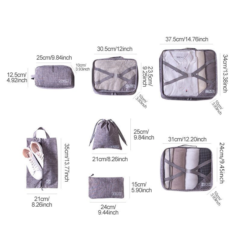 7 parts leisure package travel bag storage bag