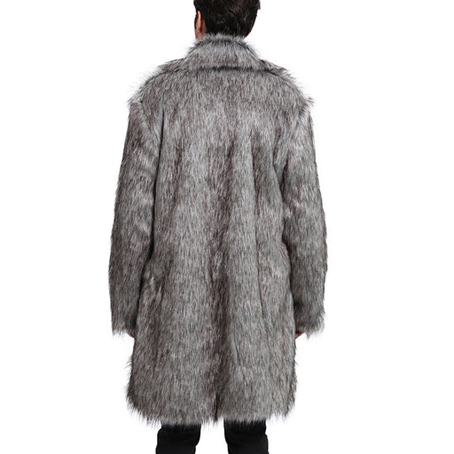 Men's Mid-length Faux Fur Warm Coat