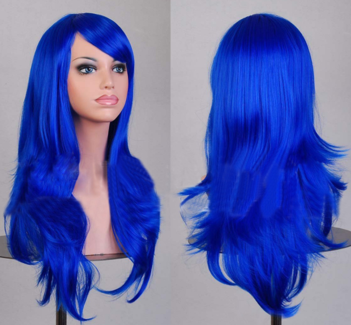 Long scroll anime cosplay color Europe and America wig