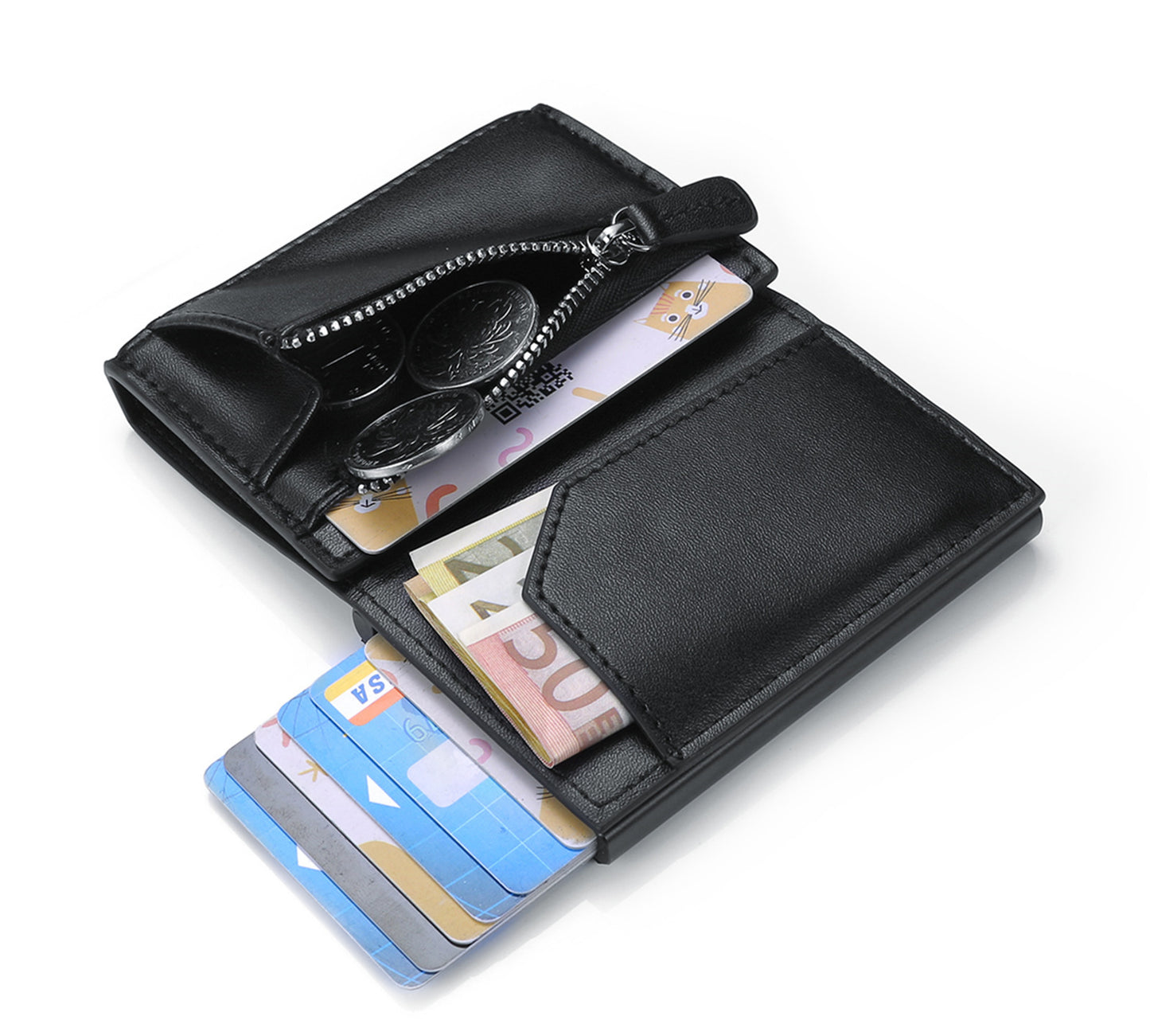 3-fold magnetic coin purse wallet